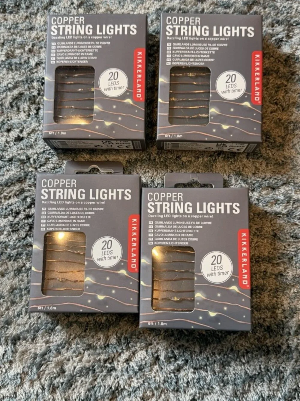 Kikkerland Copper String Lights 4 Pack Bundle Deal